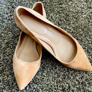Aldo tan suede block heel pumps